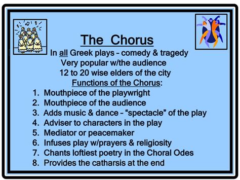 what is a chorus in a play? the chorus in a play often serves as a mediator between the audience and the characters, reflecting the thoughts and emotions of the community.